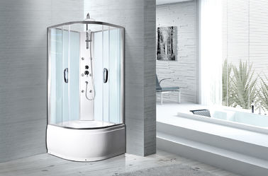 Carlingues blanches de douche de salle de bains de profils de chrome de plateau d'ABS 900 x 900 x 2350 millimètres