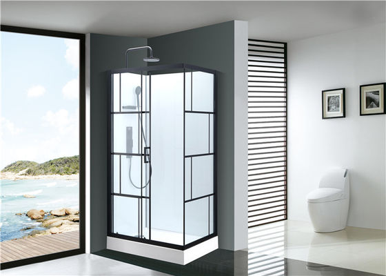 Cabines de douche de salle de bains, unités de douche de quart de cercle 1100 x 800 x 2250 millimètres d'aluminium de noir