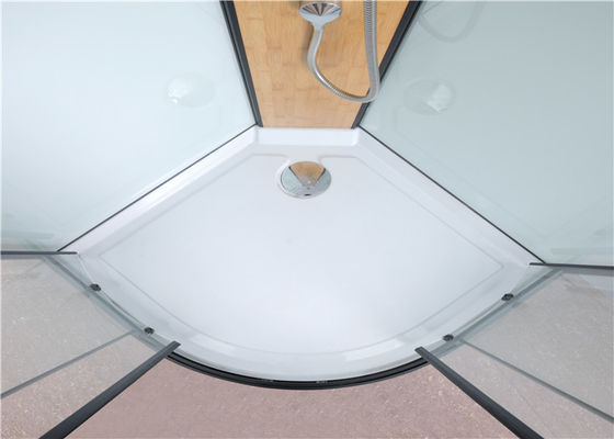 Cabine de douche de quart de cercle de cercle avec le plateau et le toit acryliques blancs