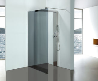Clôtures en verre grises de douche de salle de bains avec des panneaux de colonne de douche d'acier inoxydable