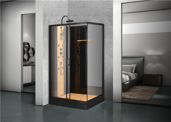 Cabine de douche avec l'aluminium noir acrylique blanc du plateau 1200*800*2250cm