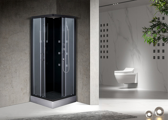 Aluminium carré de Tray Black d'ABS de Grey Acrylic de cabines de douche de salle de bains