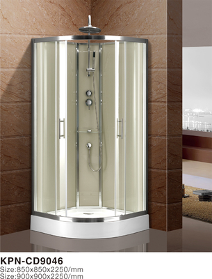 Cabine de douche avec plateau acrylique blanc en aluminium chrome