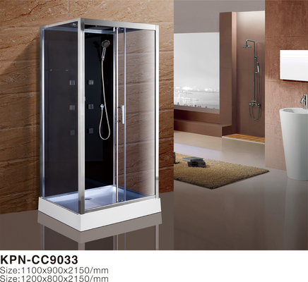 Cabine de douche avec plateau en acrylique blanc 1100*800*2150cm en aluminium silice