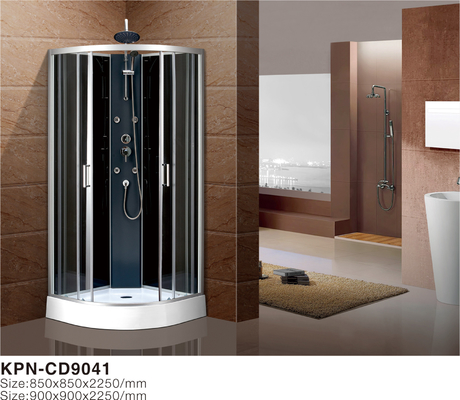 Cabine de douche avec plateau acrylique blanc en aluminium chrome