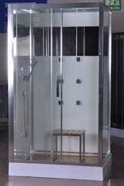 Stalles de douche de luxe de coin de massage, cabine rectangulaire de douche avec le siège en bambou 1200x800x2150mm