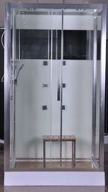 Stalles de douche de luxe de coin de massage, cabine rectangulaire de douche avec le siège en bambou 1200x800x2150mm