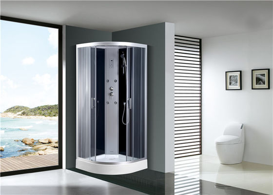 Massage de vapeur avec la cabine de douche de quart de cercle de cercle de panneau d'ordinateur électronique avec le plateau et le toit acryliques blancs