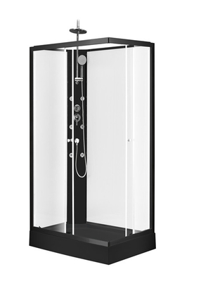 Plateaux acryliques noirs 120*80*225cm peint noir d'ABS de salle de bains de cabines carrées de douche