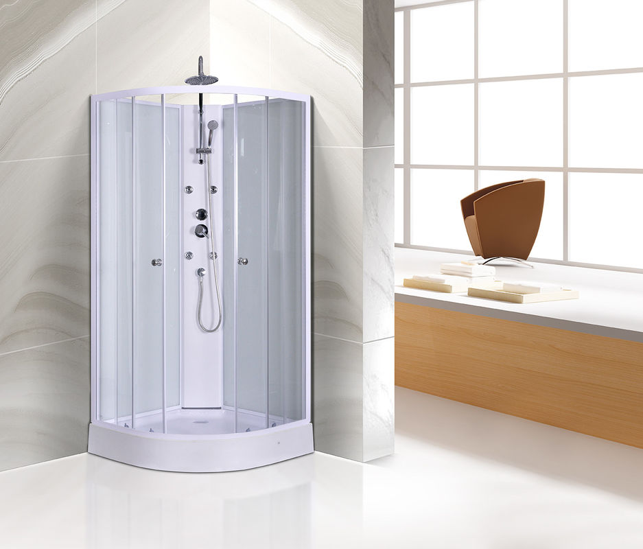 Stalle de douche faisante le coin adaptée aux besoins du client, profils peints par blanc faisant le coin incurvés d'unités de douche