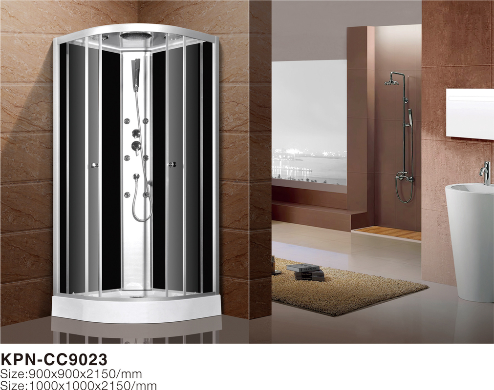 Cabine de douche avec plateau acrylique blanc en aluminium chrome
