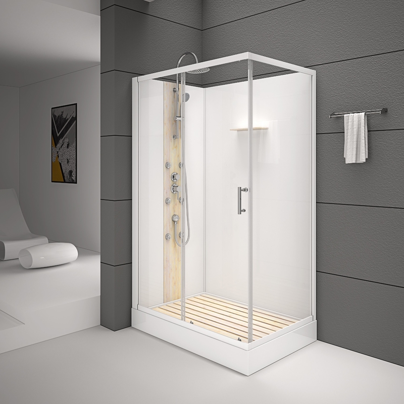 Plateau acrylique blanc 1200*80*225cm peint blanc d'ABS de salle de bains de cabines carrées de douche