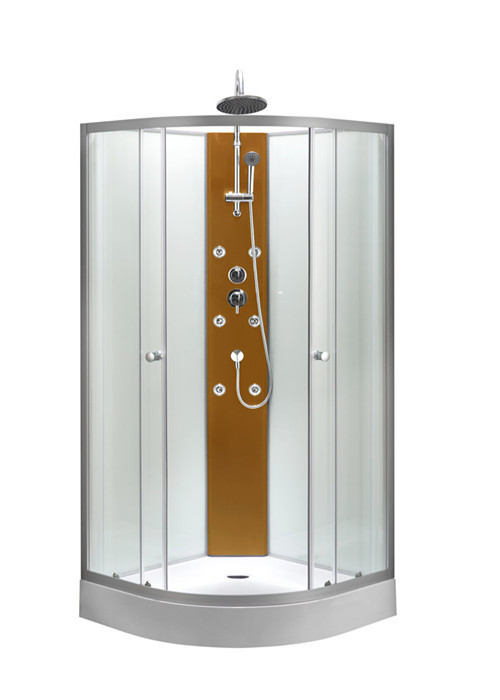 Cabine de douche Circle Quadrant avec plateau et toit en acrylique blanc