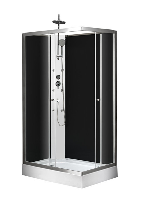 Les plateaux acryliques noirs d'ABS de salle de bains de cabines carrées de douche passent 120*80*225cm au bichromate de potasse peint