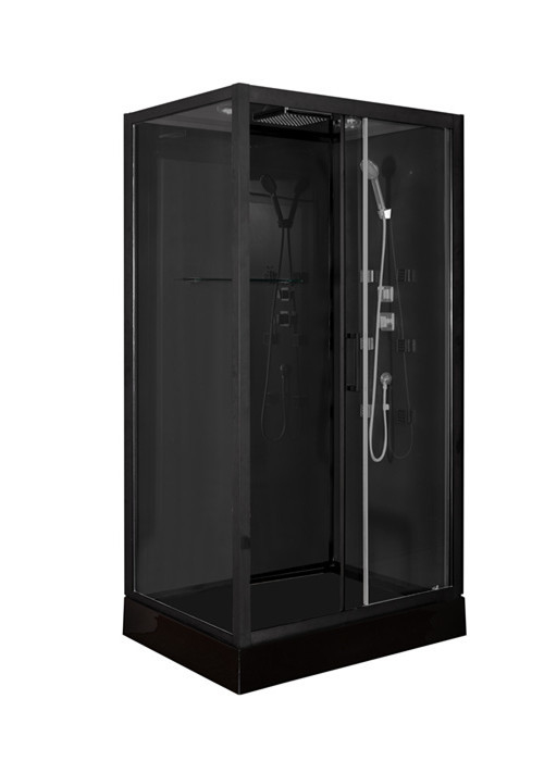 Plateaux acryliques noirs 120*80*225cm peint noir d'ABS de salle de bains de cabines carrées de douche